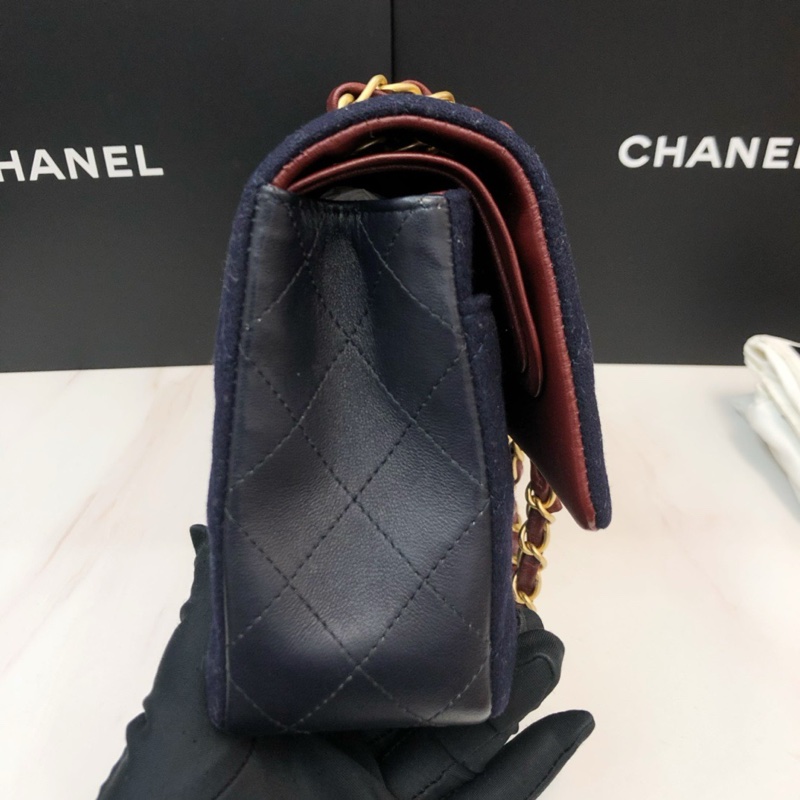 Chanel深藍毛呢徽章CF-3