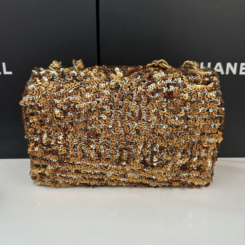 Chanel金色亮片CF mini-1