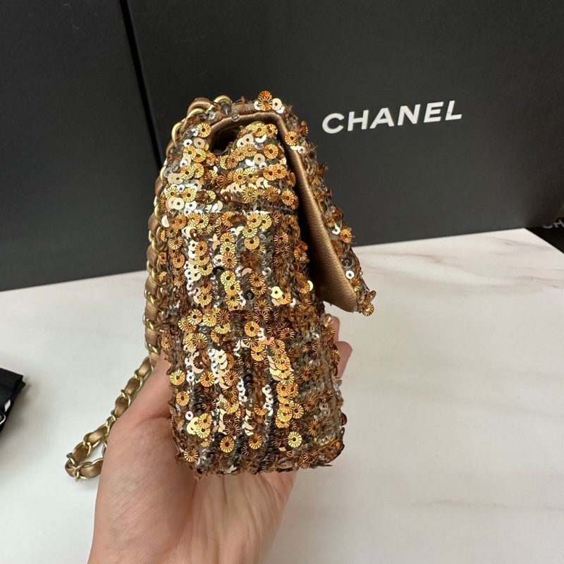 Chanel金色亮片CF mini-3