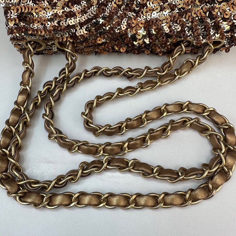 Chanel金色亮片CF mini-8