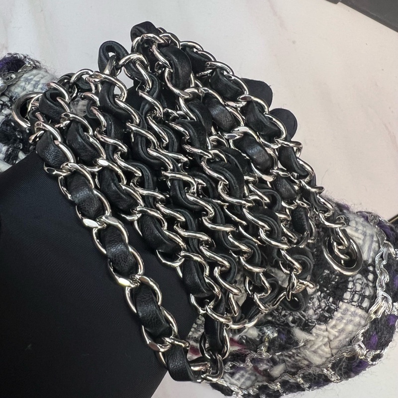 Chanel毛呢編織CF大mini-6