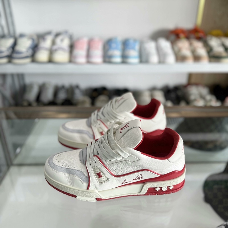 Louis Vuitton lv trainer 白紅54||| 41.5碼 男鞋 99新-0