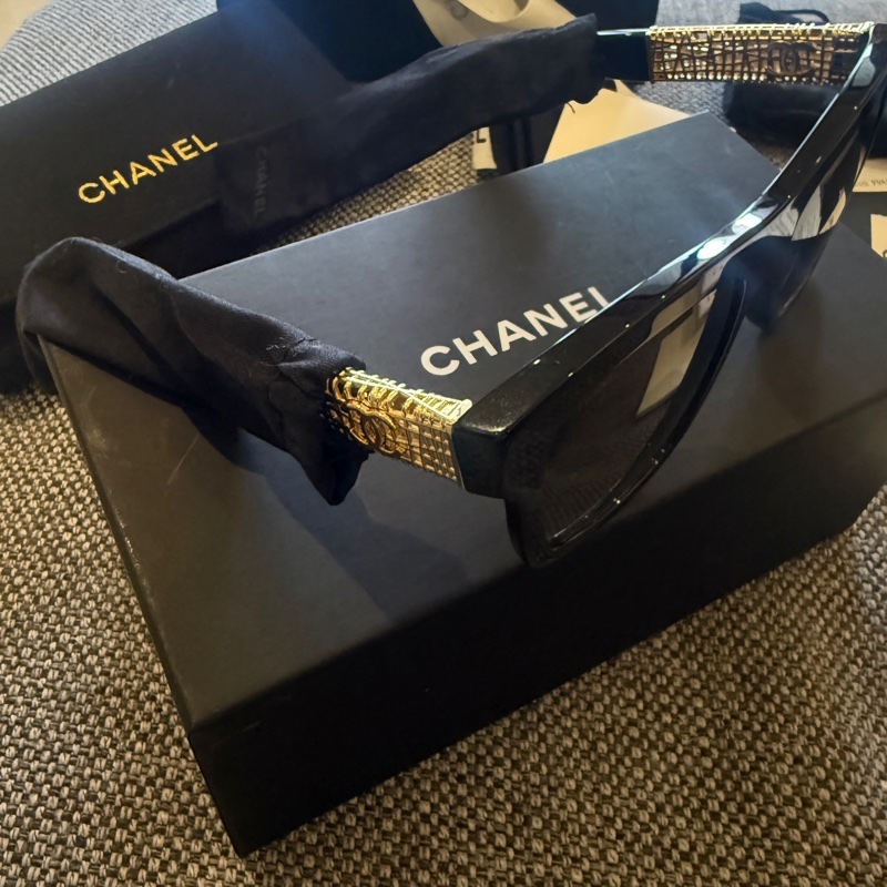 chanel香奈兒25金屬邊墨鏡-4