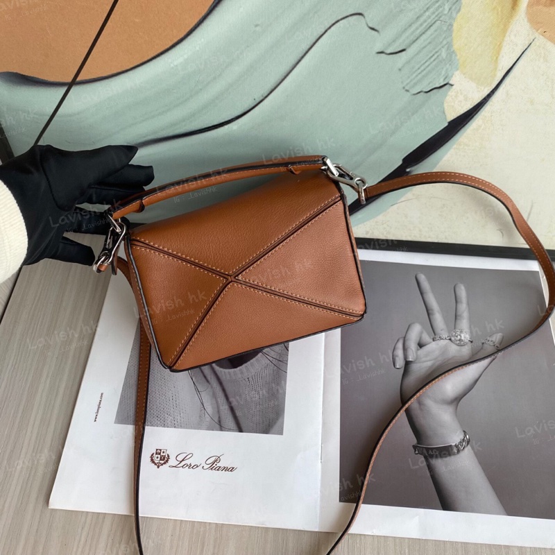 Loewe mini puzzle 焦糖色 斜挎包-3