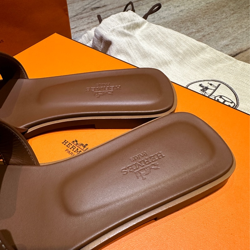 Hermes Oran 涼鞋 金棕色38-3