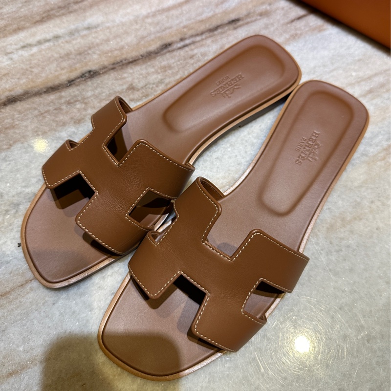 Hermes Oran 涼鞋 金棕色38-6