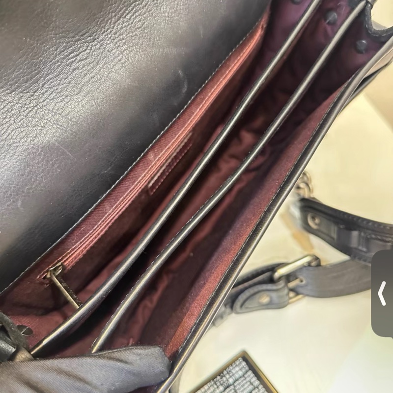 98新Chanel香奈兒黑色馬毛拼皮達拉斯五角星星馬鞍斜挎包 已絕版 配件 有卡 19開-6