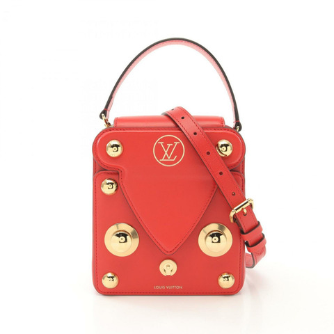 路易威登 S Lock Bag XL 手提包，皮革，女士，紅色，M82215