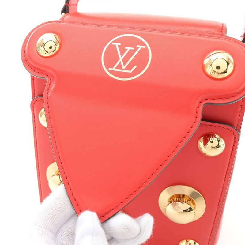 路易威登 S Lock Bag XL 手提包，皮革，女士，紅色，M82215-5