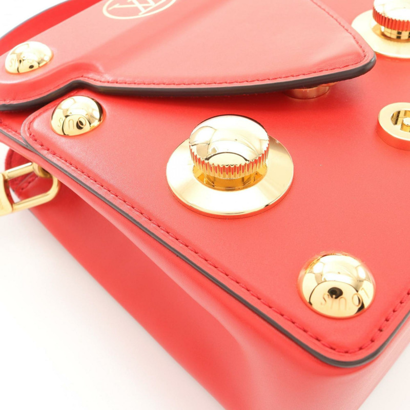 路易威登 S Lock Bag XL 手提包，皮革，女士，紅色，M82215-6