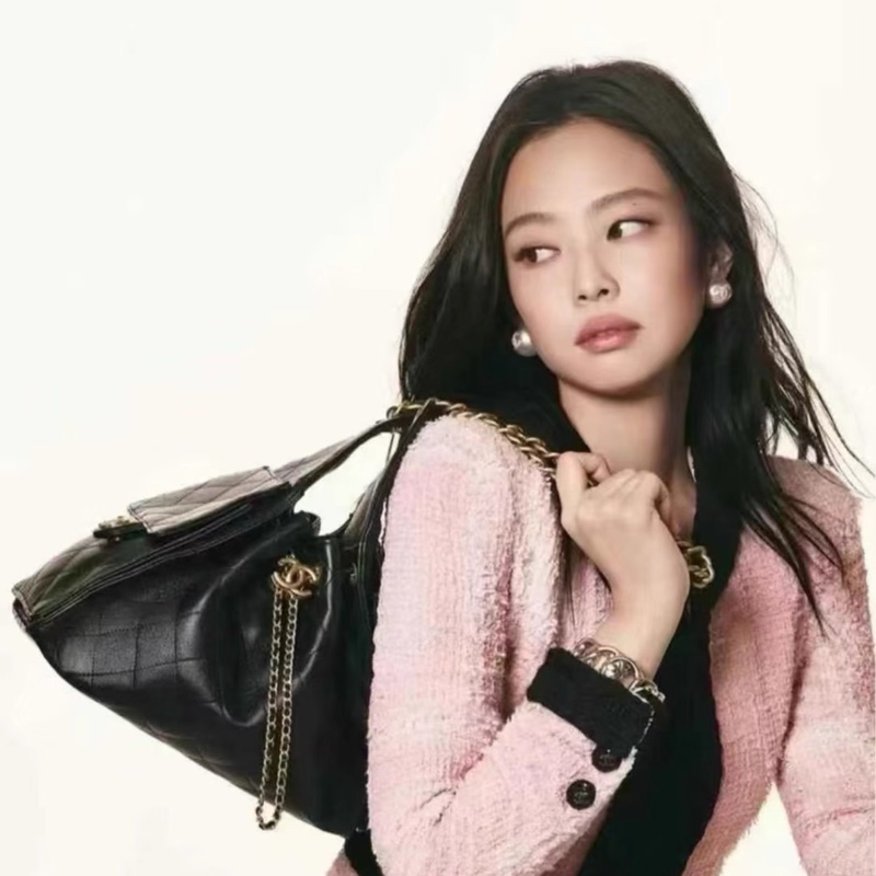 #全新閒置🈶台灣購證 #專櫃斷貨 香奈兒25bag黑金荔枝皮小號Hobo bag-1