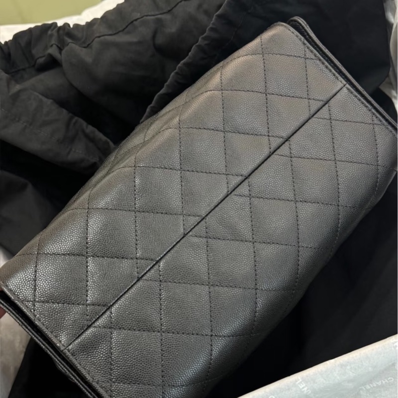 #全新閒置🈶台灣購證 #專櫃斷貨 香奈兒25bag黑金荔枝皮小號Hobo bag-4