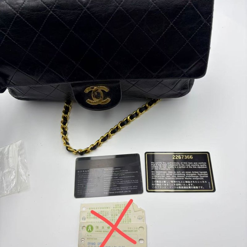香奈兒 Classic Flap (CF) 系列黑金中號斜挎包-7