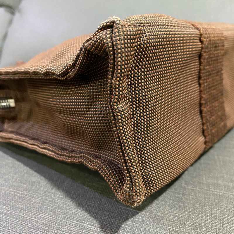 HERMES咖啡色帆布手提袋-4