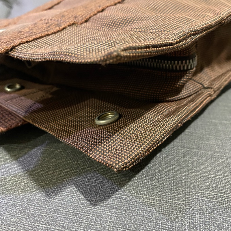 HERMES咖啡色帆布手提袋-7