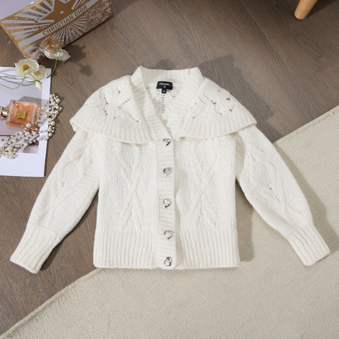 ❤️CHANEL 21B 熱門款 獨特披肩領 開衫毛衣外套