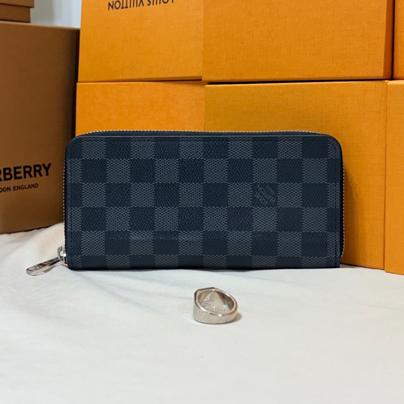 🔥經典實用 LV 路易威登 Louis Vuitton 黑棋盤格10卡拉鏈中夾-1