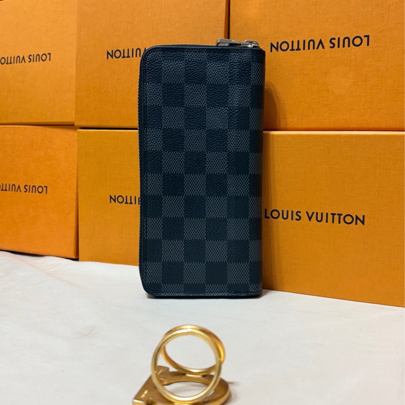 🔥經典實用 LV 路易威登 Louis Vuitton 黑棋盤格10卡拉鏈中夾-2