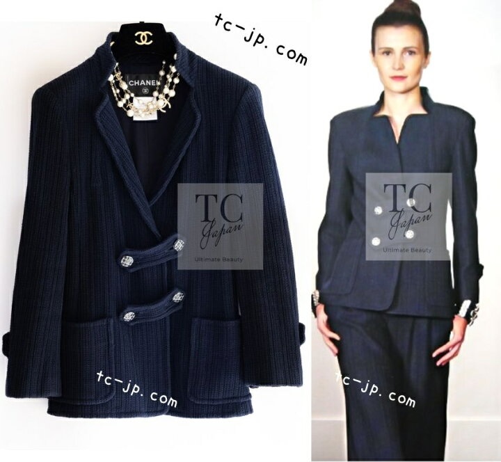 CHANEL 香奈兒 深藍 短大衣 大衣 西外 西裝外套 夾克 外套-3