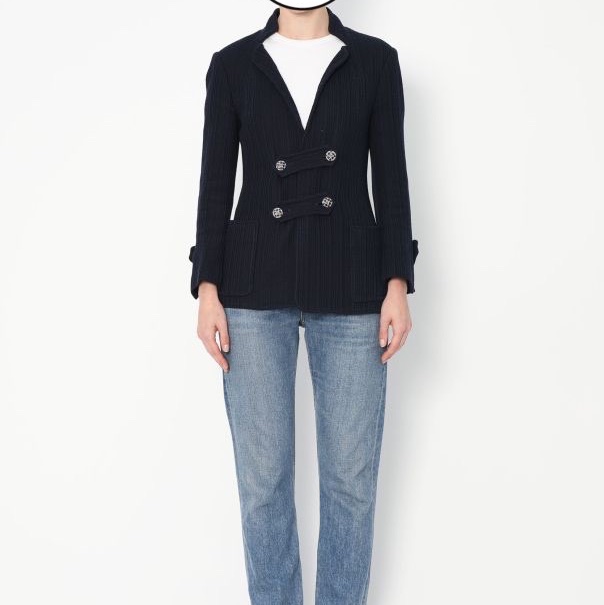 CHANEL 香奈兒 深藍 短大衣 大衣 西外 西裝外套 夾克 外套-5