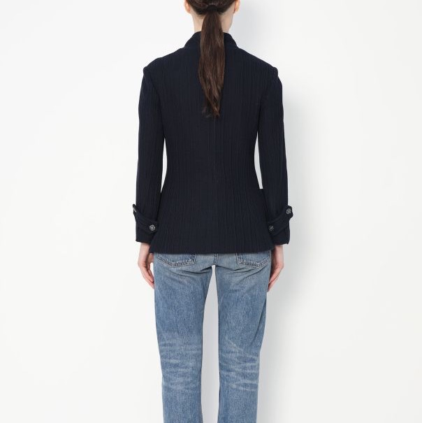 CHANEL 香奈兒 深藍 短大衣 大衣 西外 西裝外套 夾克 外套-6