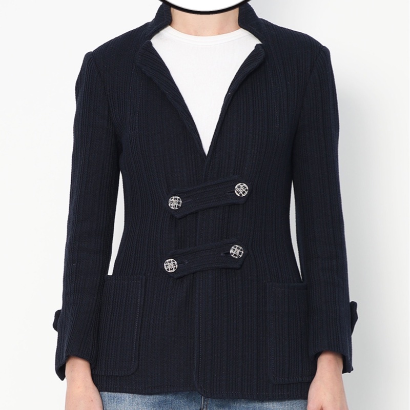 CHANEL 香奈兒 深藍 短大衣 大衣 西外 西裝外套 夾克 外套-7