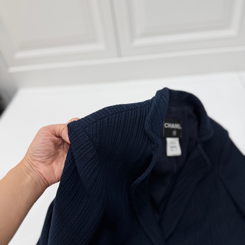 CHANEL 香奈兒 深藍 短大衣 大衣 西外 西裝外套 夾克 外套-18