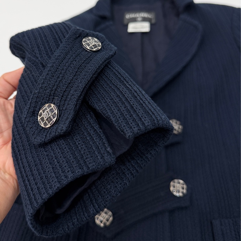 CHANEL 香奈兒 深藍 短大衣 大衣 西外 西裝外套 夾克 外套-20