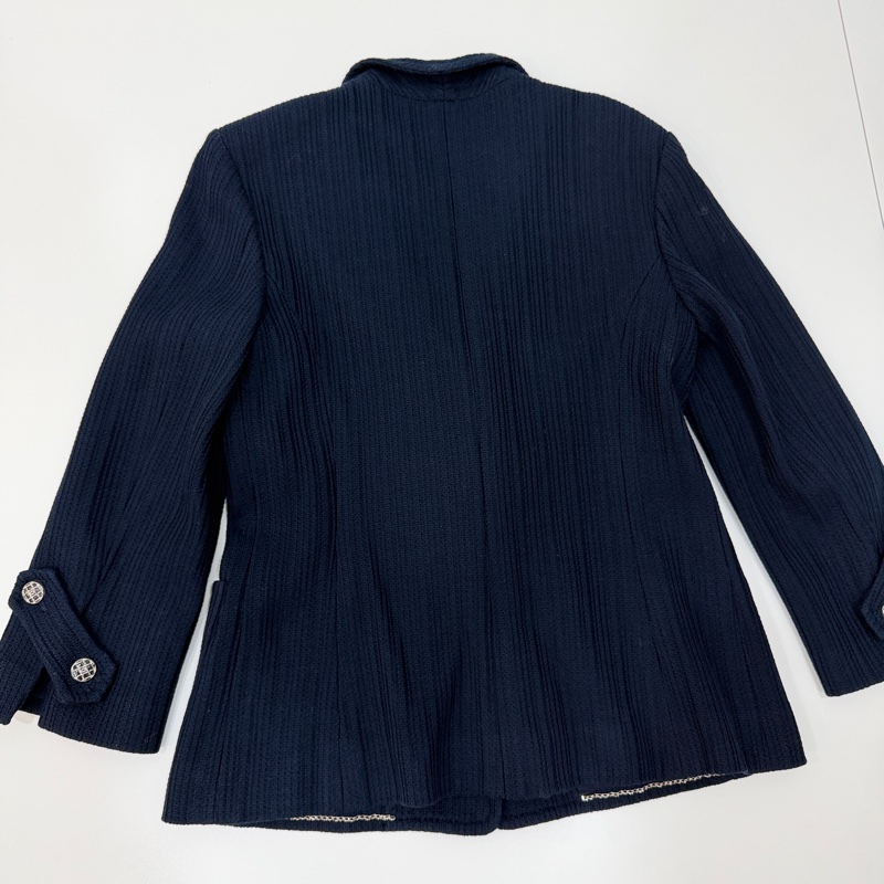 CHANEL 香奈兒 深藍 短大衣 大衣 西外 西裝外套 夾克 外套-26