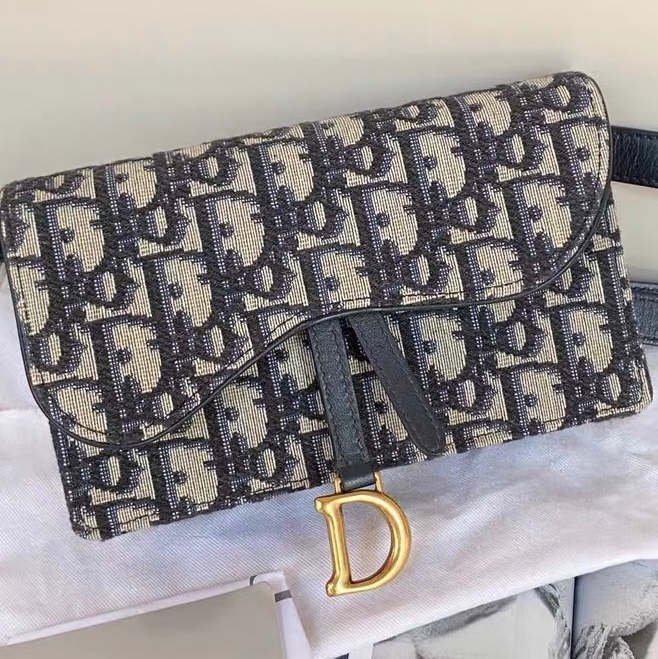 dior迪奧老花腰包oblique刺繡單肩包-0