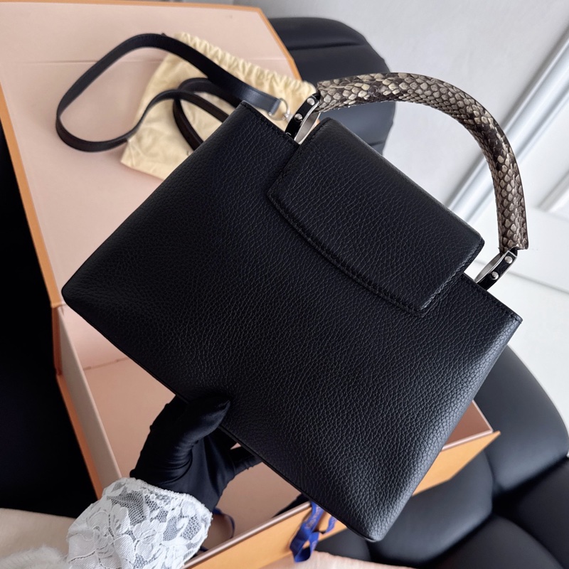 【近新閒置品】Louis Vuitton 路易威登LV 黑銀Capucines BB🐍蛇皮手柄卡普辛 手提斜挎包-1