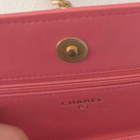 【全新品】chanel香奈兒woc 橡皮粉經典菱格鏈條包-4