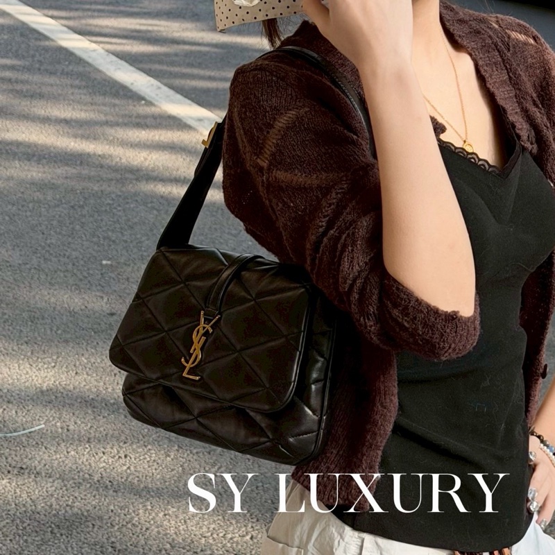 Rose同款❤️🔥氣場全開😎Ysl聖羅蘭黑金LE57腋下包手提單肩包-8