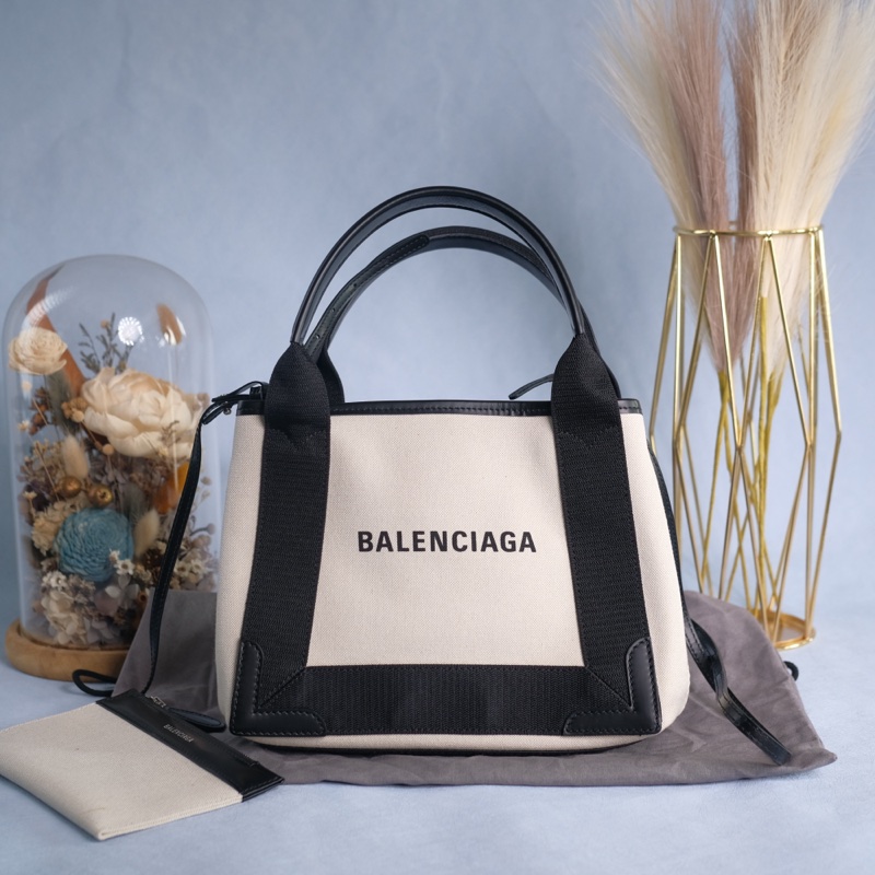 Balenciaga navy cabas 帆布子母包-0