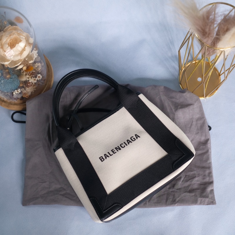 Balenciaga navy cabas 帆布子母包-5