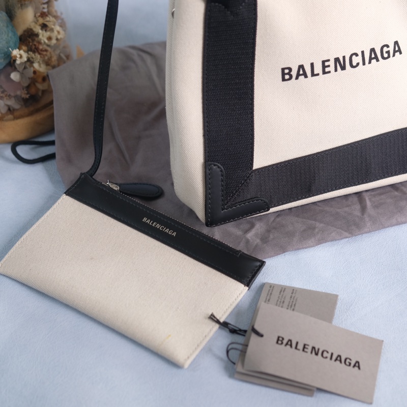 Balenciaga navy cabas 帆布子母包-20