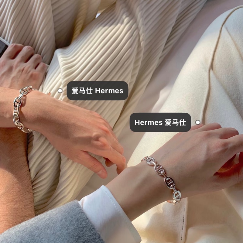 Hermes 豬鼻 銀手鐲-3
