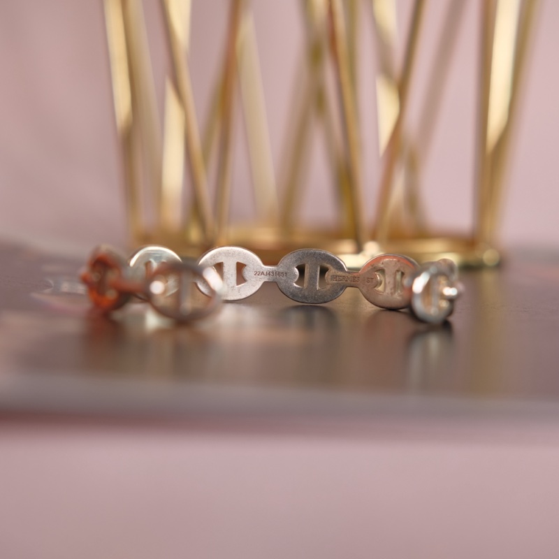 Hermes 豬鼻 銀手鐲-14