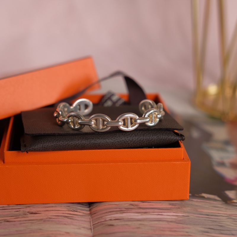 Hermes 豬鼻 銀手鐲-16