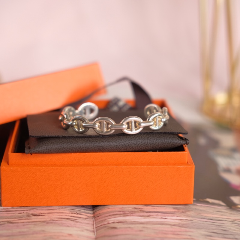 Hermes 豬鼻 銀手鐲-17