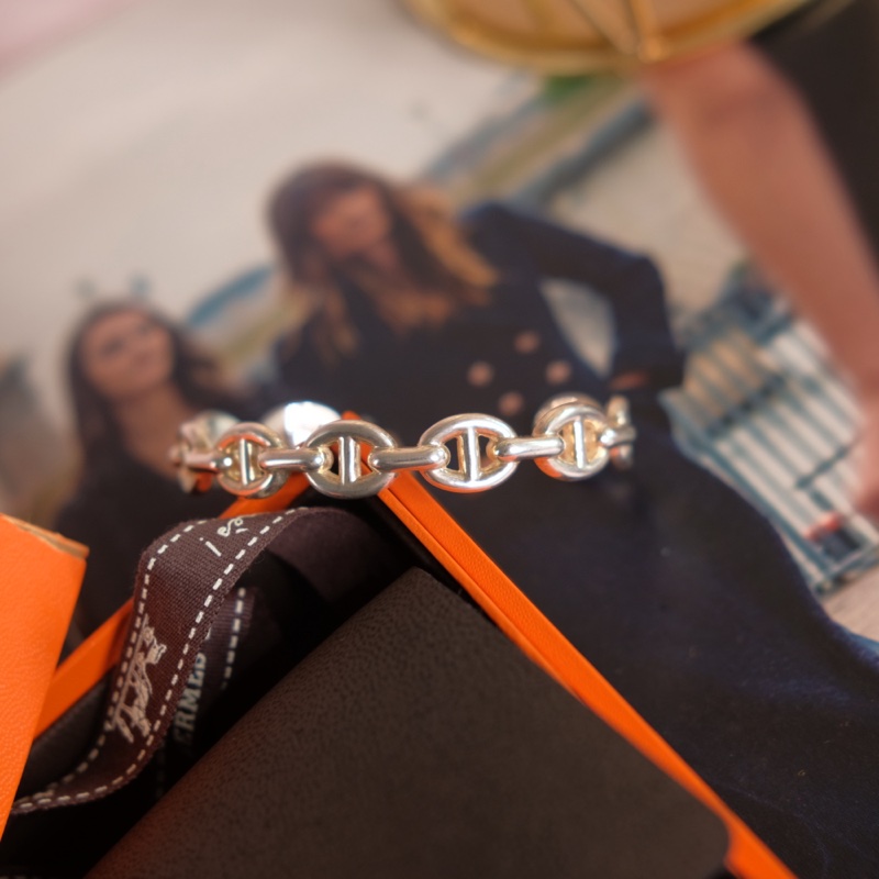 Hermes 豬鼻 銀手鐲-19