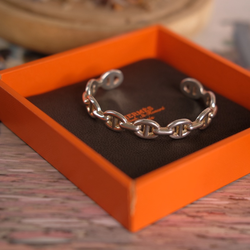 Hermes 豬鼻 銀手鐲-20