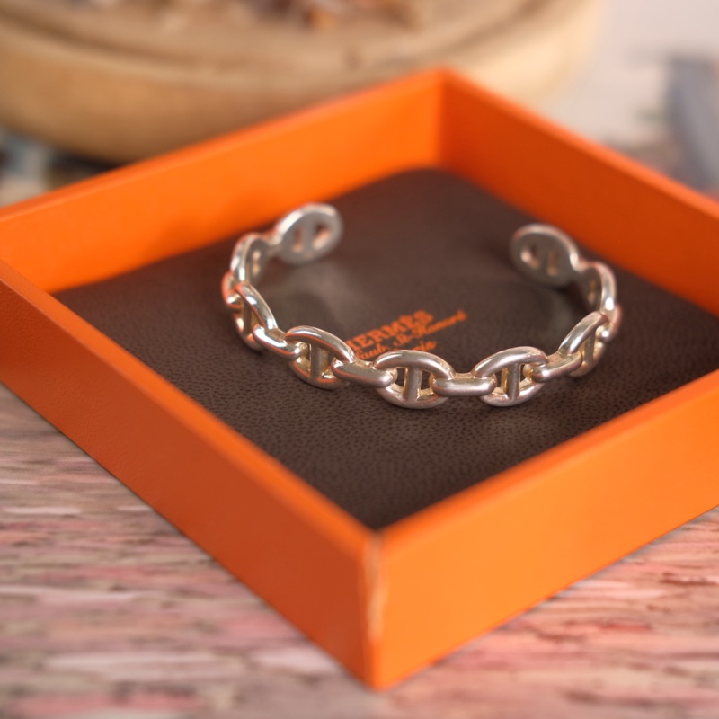 Hermes 豬鼻 銀手鐲-21