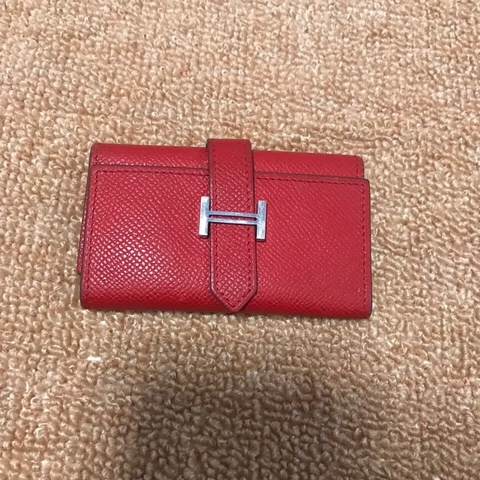 愛馬仕 Hermès Bearn H 鑰匙包｜紅色 Epsom｜銀扣 6掛勾
