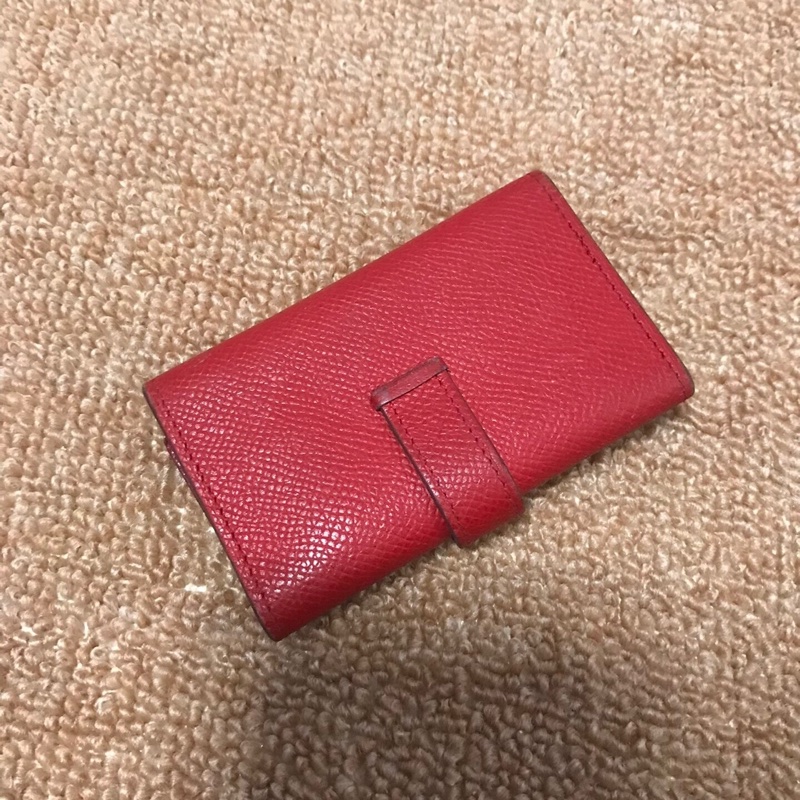 愛馬仕 Hermès Bearn H 鑰匙包｜紅色 Epsom｜銀扣 6掛勾-1