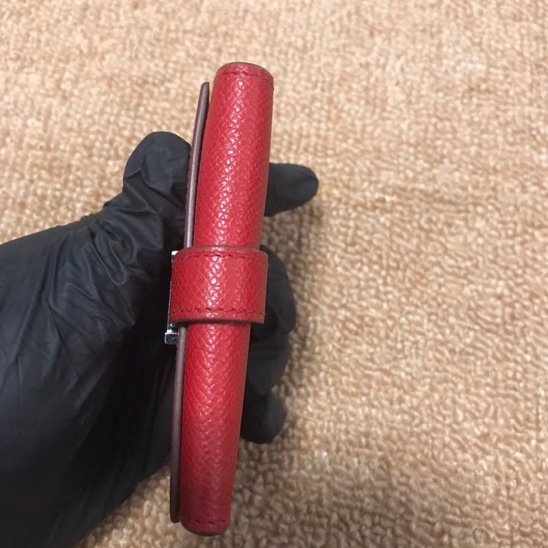 愛馬仕 Hermès Bearn H 鑰匙包｜紅色 Epsom｜銀扣 6掛勾-4