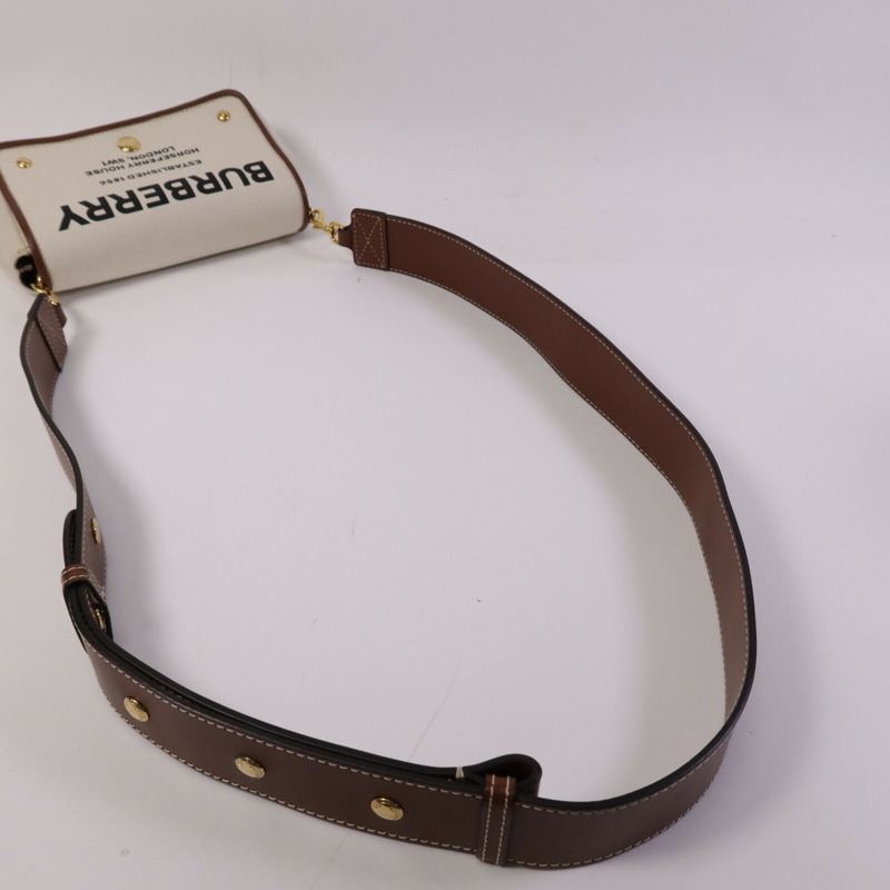 BURBERRY 帆布Horseferry金扣肩背袋-9