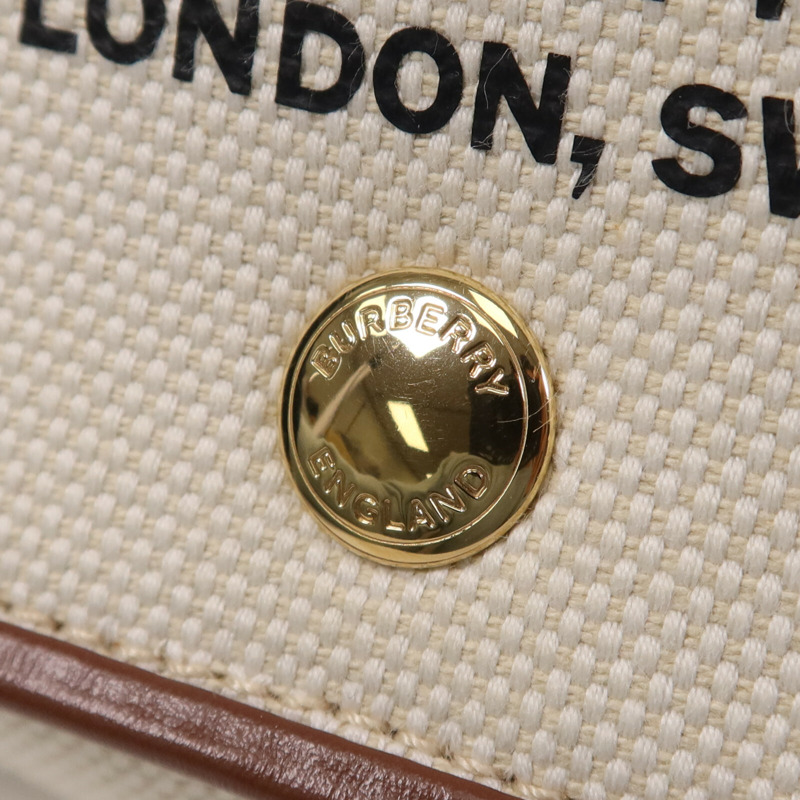 BURBERRY 帆布Horseferry金扣肩背袋-10