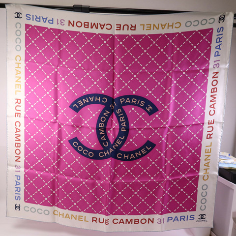 CHANEL 絲質Scarf 90x90絲巾