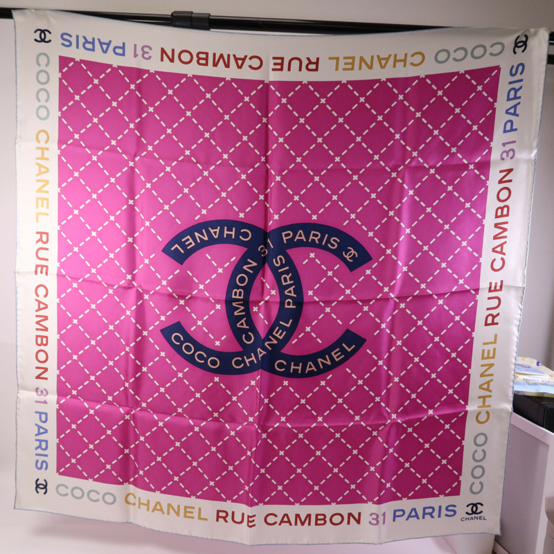 CHANEL 絲質Scarf 90x90絲巾-0